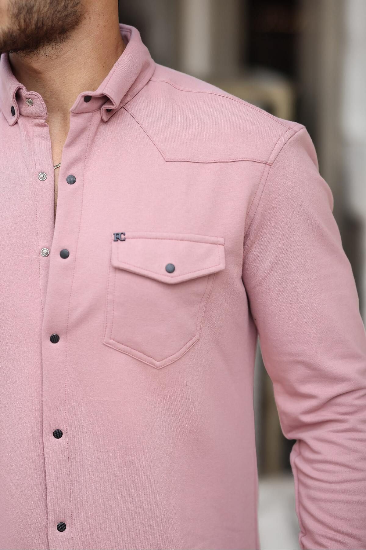 Çıtçıtlı Çift Cep Kışlık Gömlek