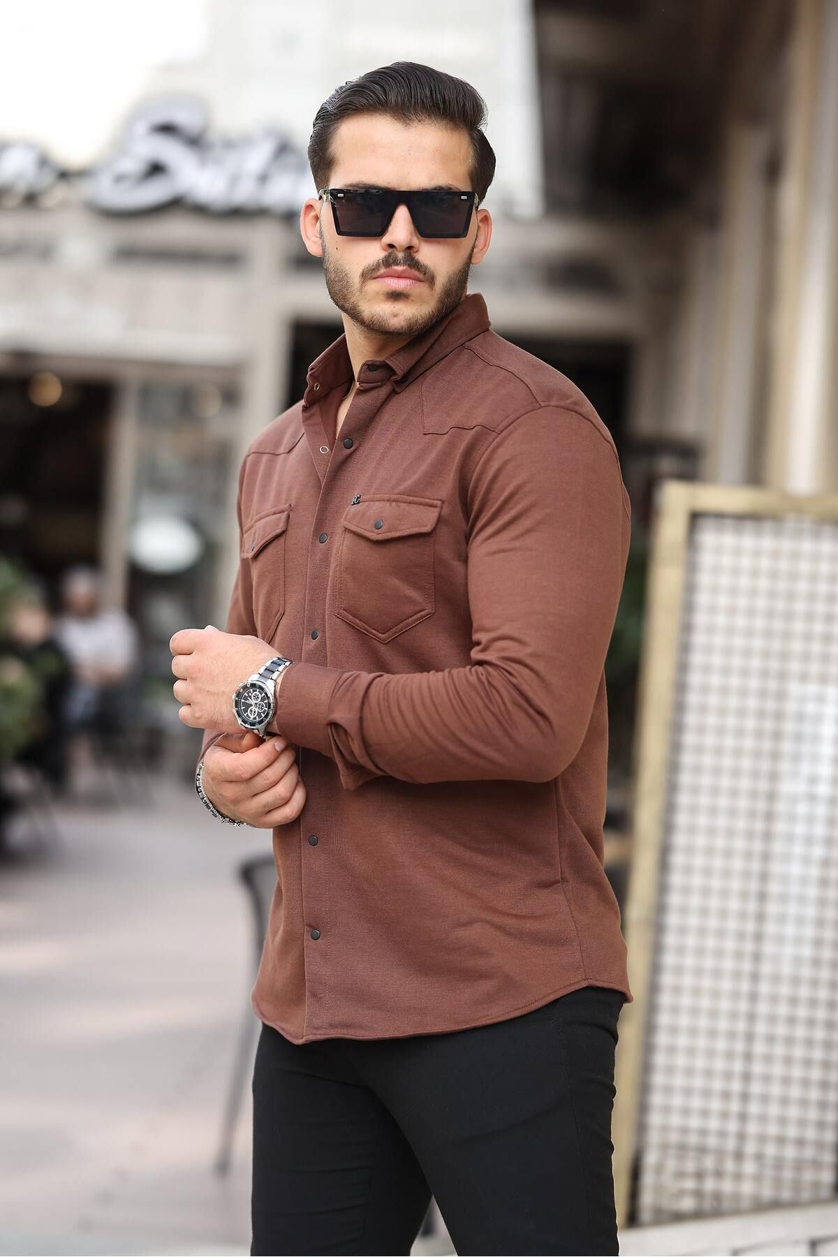 Çıtçıtlı Çift Cep Kışlık Gömlek