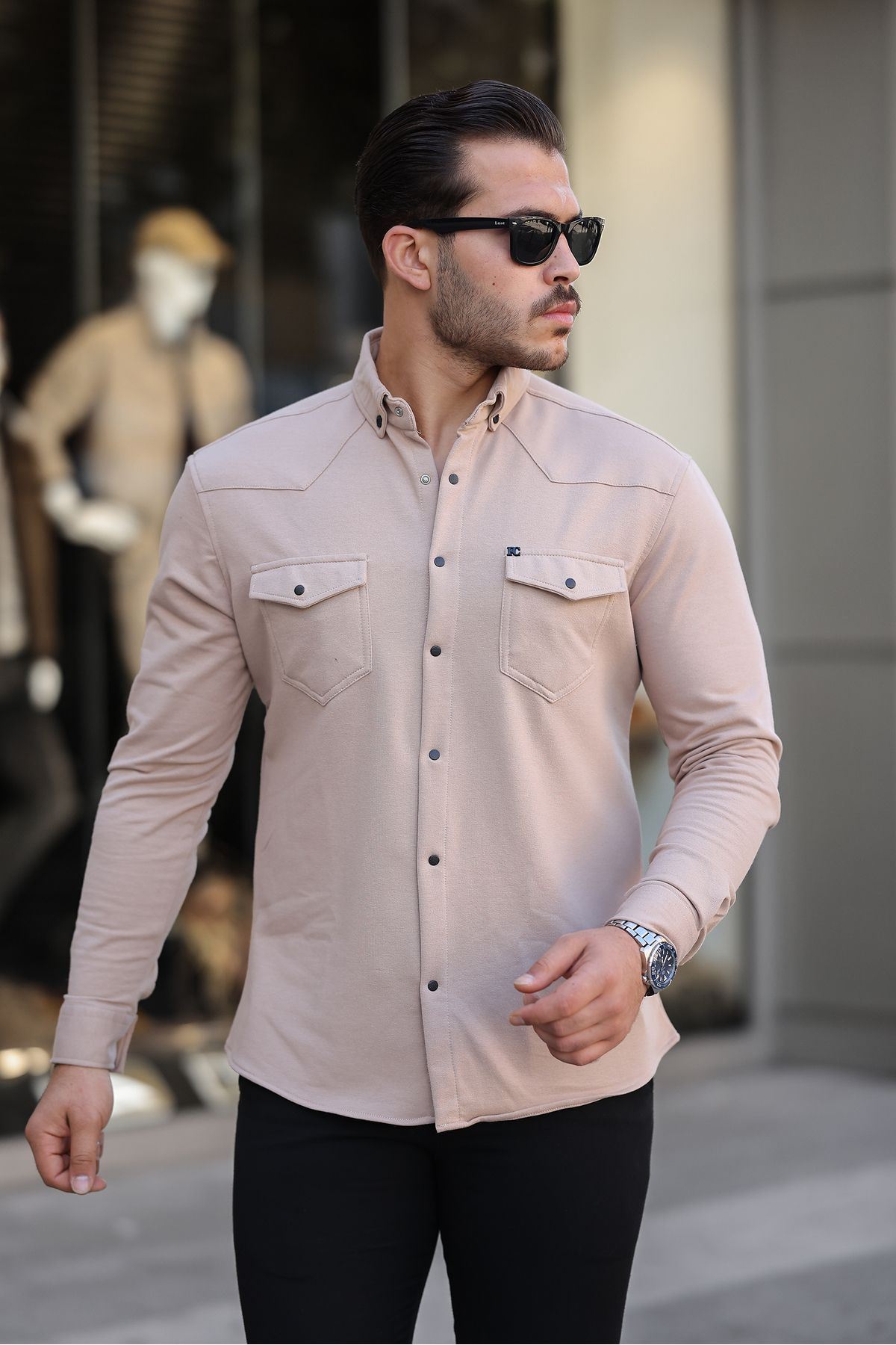 Çıtçıtlı Çift Cep Kışlık Gömlek