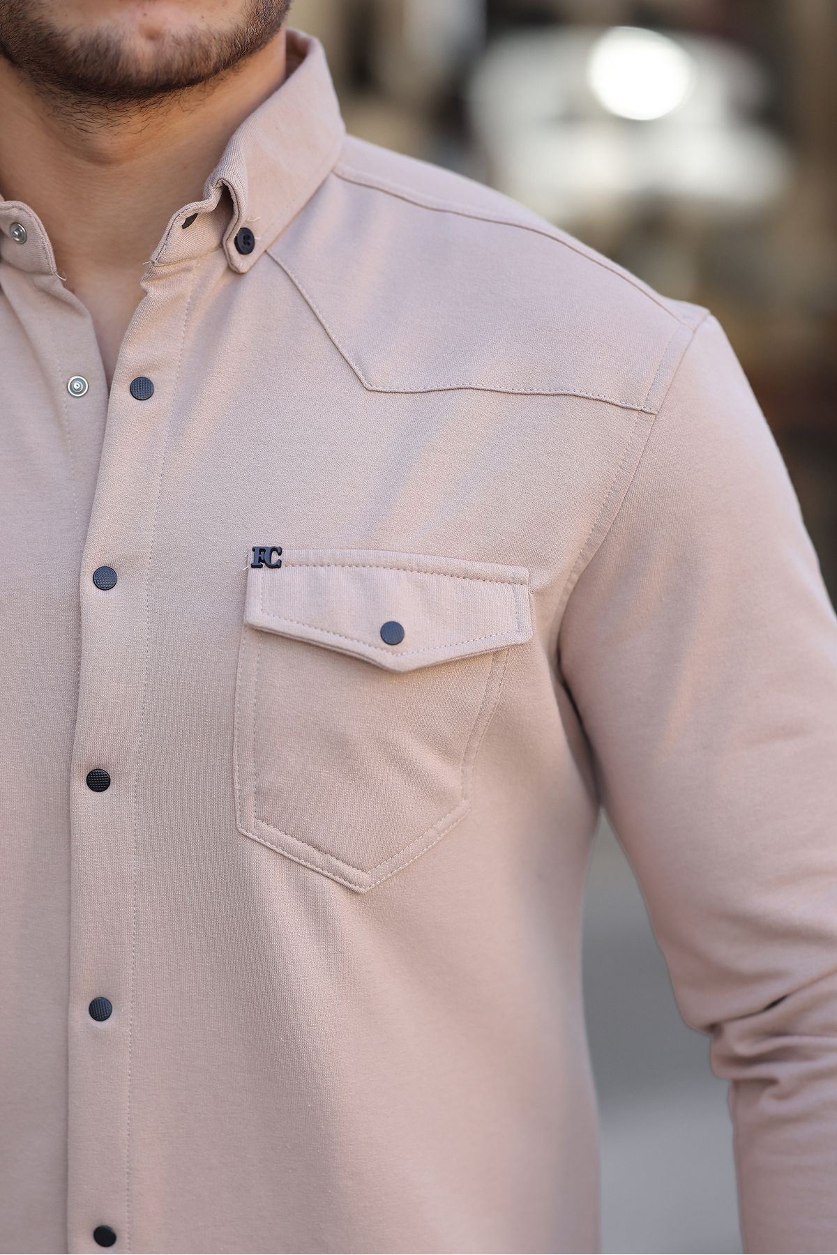 Çıtçıtlı Çift Cep Kışlık Gömlek