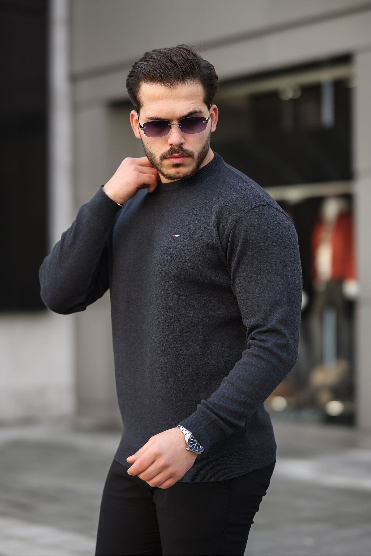 Sıfır Yaka Triko Kazak