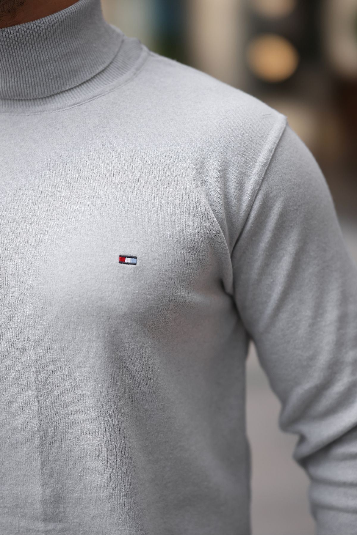 Erkek Günlük Balıkçı Yaka Boğazlı Beyaz Triko Kazak