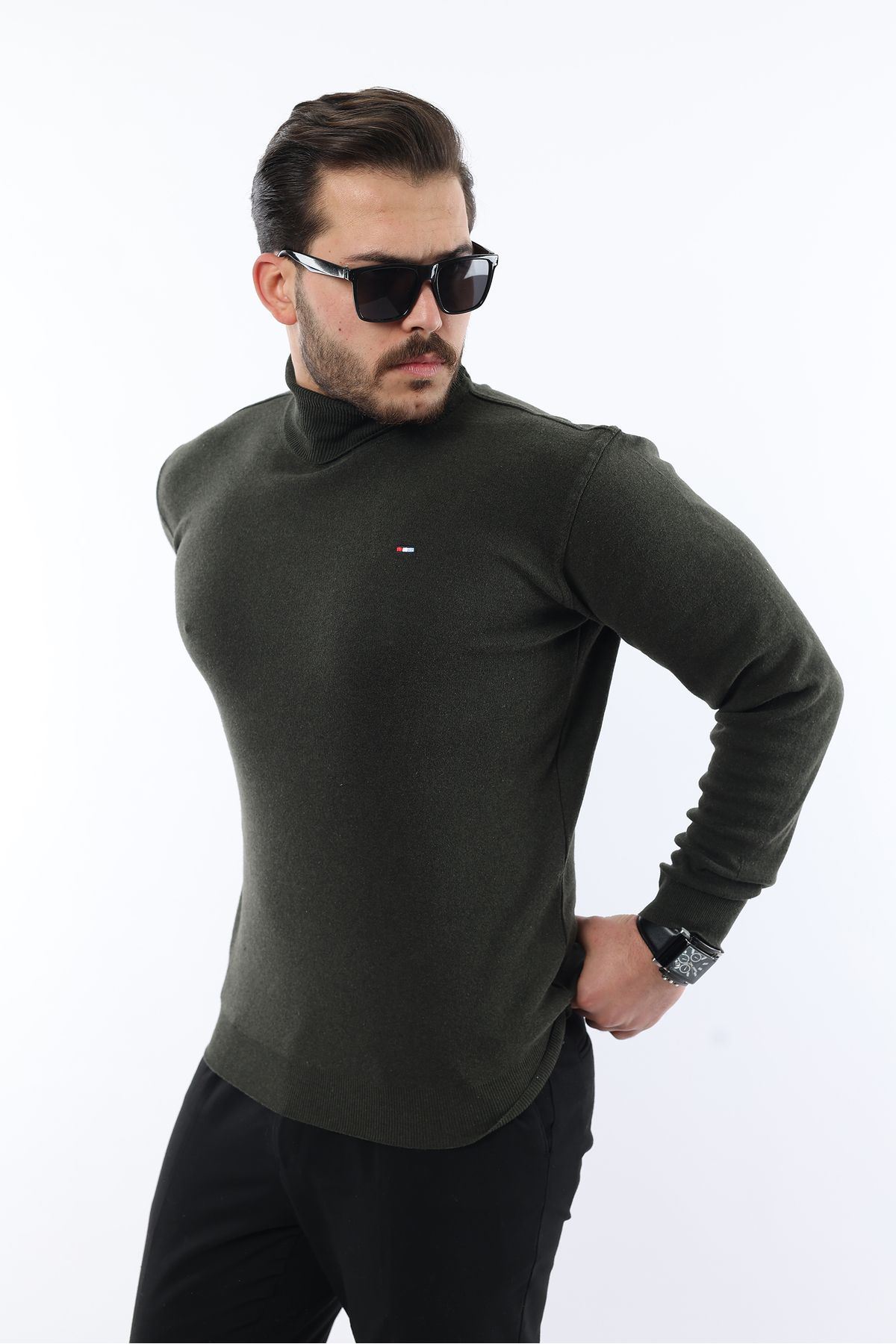 Erkek Tam Balıkçı Yaka Triko Kazak