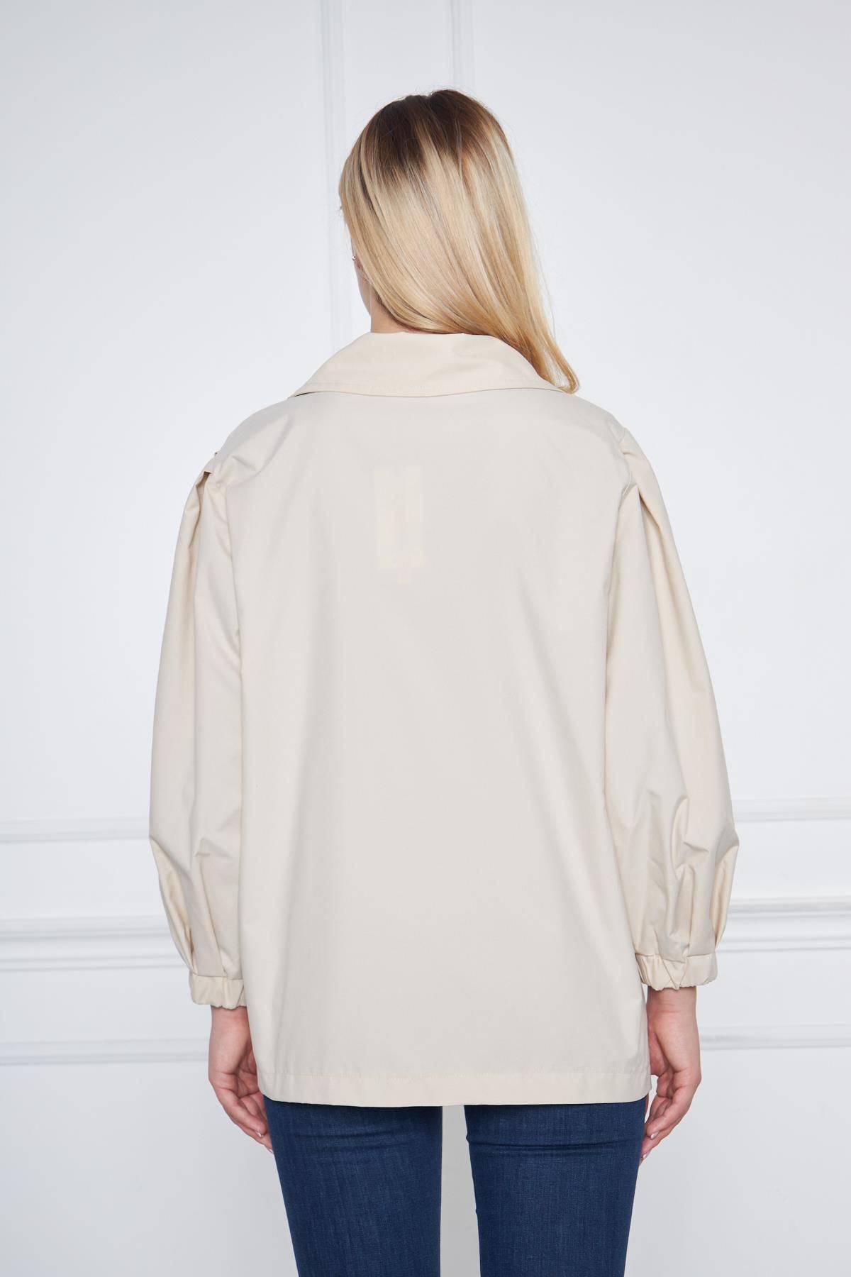 Kadın A KALİTE Astarlı Su İtici Basic Kısa Trençkot