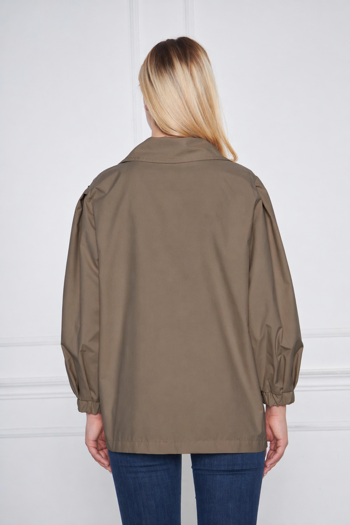 Kadın A KALİTE Astarlı Su İtici Basic Kısa Trençkot