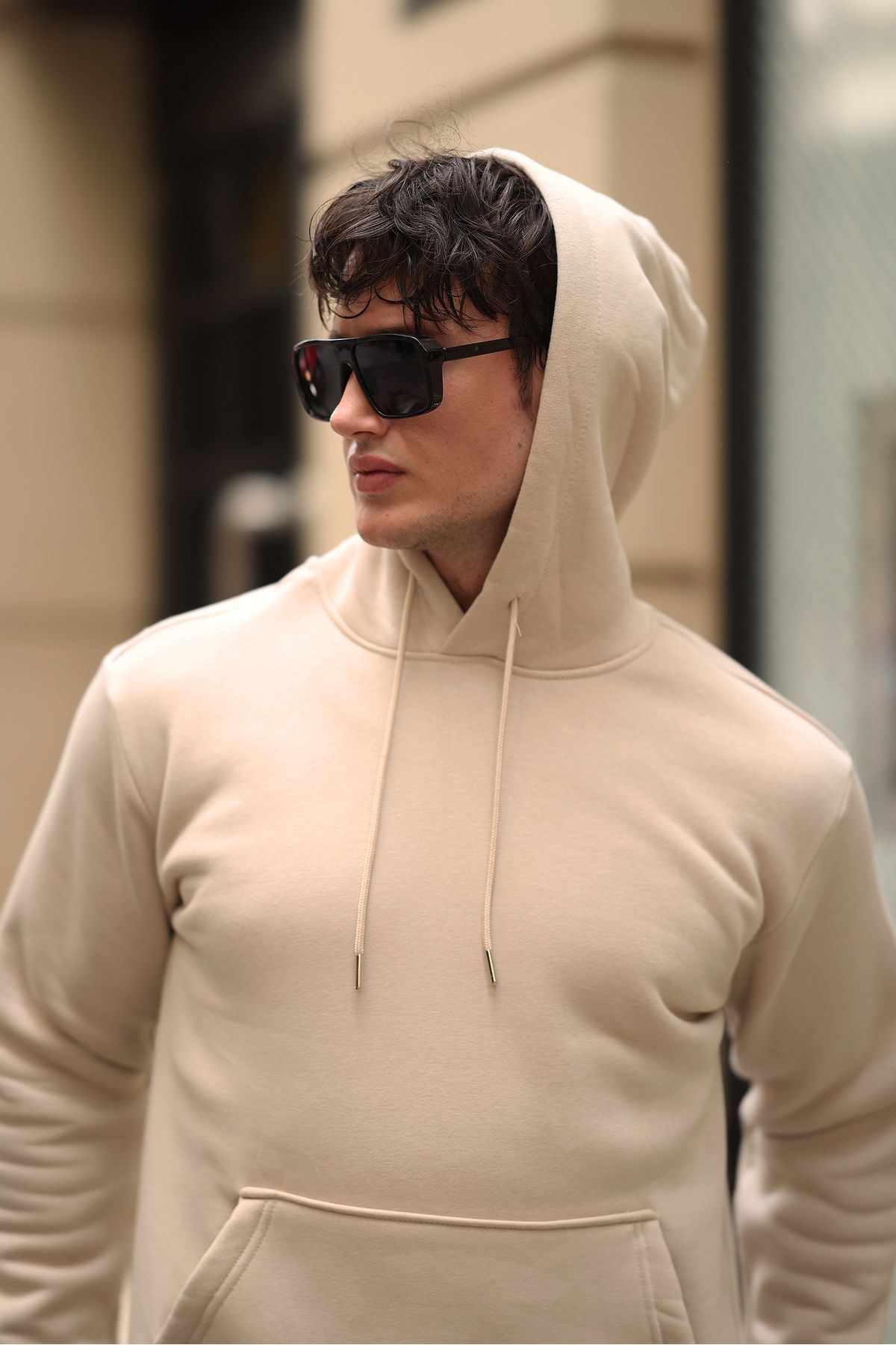 Üç İplik Şardonlu Kanguru Cep Sweatshirt