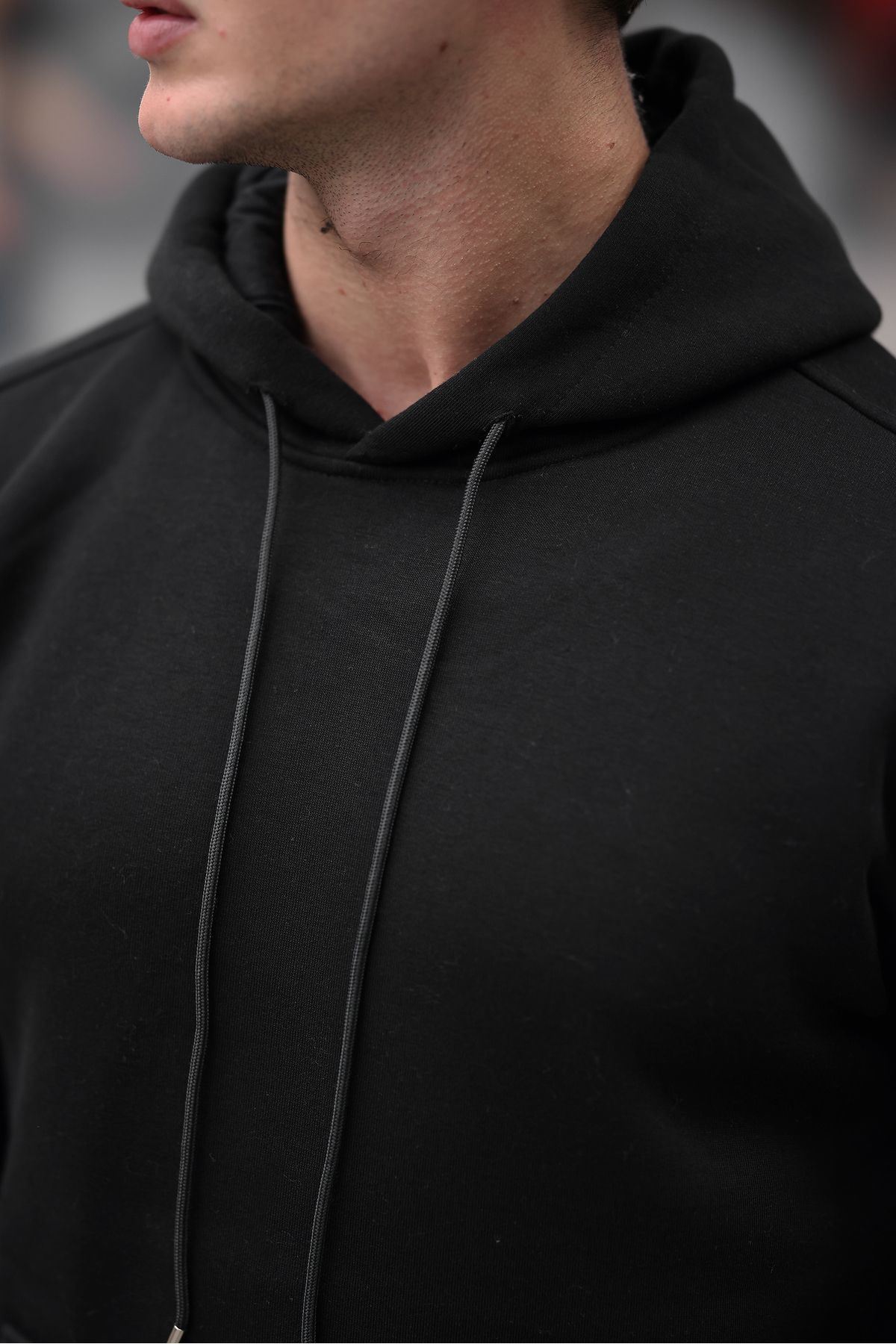 Üç İplik Şardonlu Kanguru Cep Sweatshirt