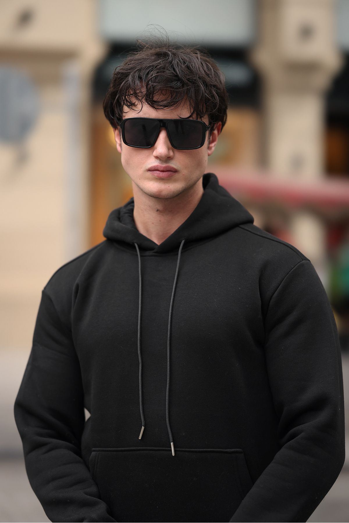 Üç İplik Şardonlu Kanguru Cep Sweatshirt