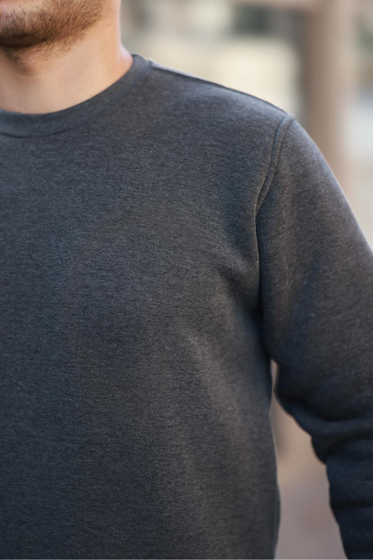 Erkek Oversize Üç Iplik Kompakt Pamuklu Sweatshirt