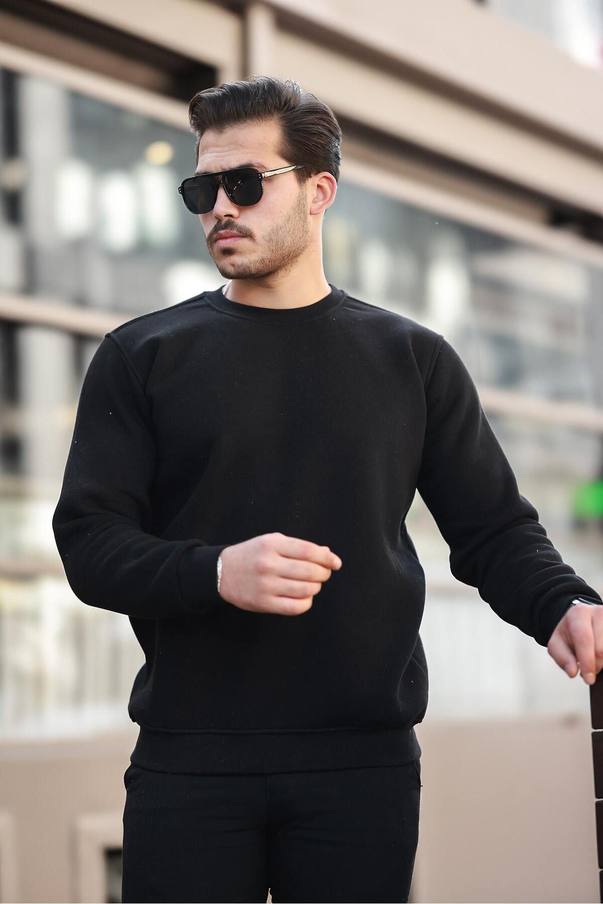 Erkek Oversize Üç Iplik Kompakt Pamuklu Sweatshirt