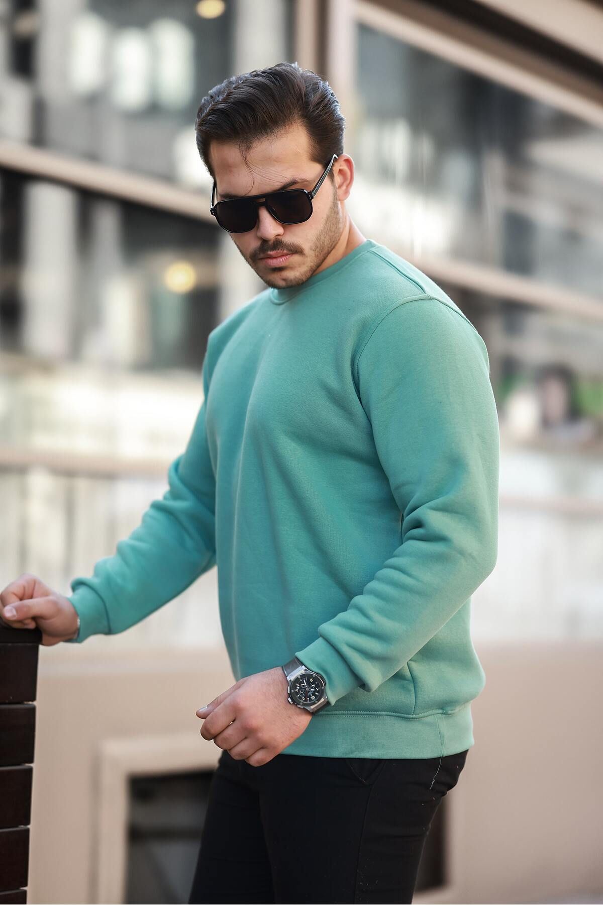 Erkek Oversize Üç Iplik Kompakt Pamuklu Sweatshirt