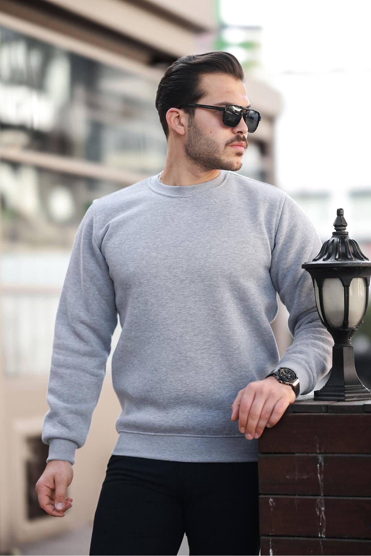 Erkek Oversize Üç Iplik Kompakt Pamuklu Sweatshirt