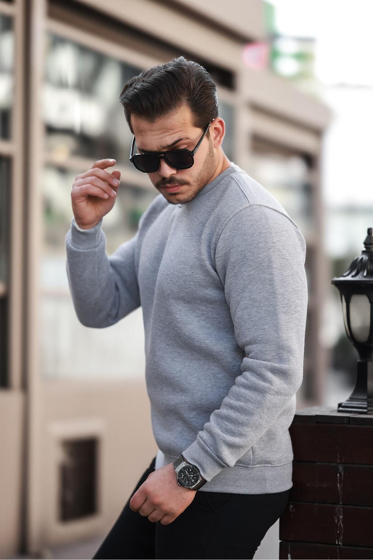 Erkek Oversize Üç Iplik Kompakt Pamuklu Sweatshirt