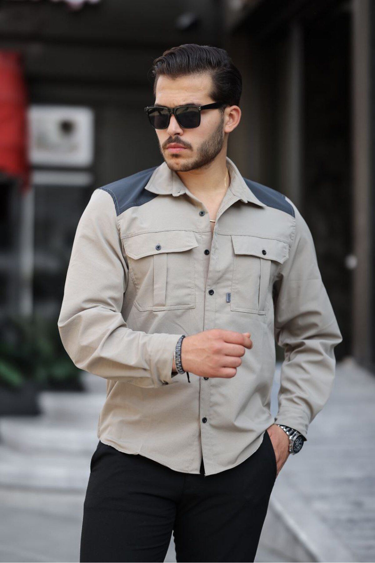 Paraşüt Kumaş Arka Patlı Gömlek