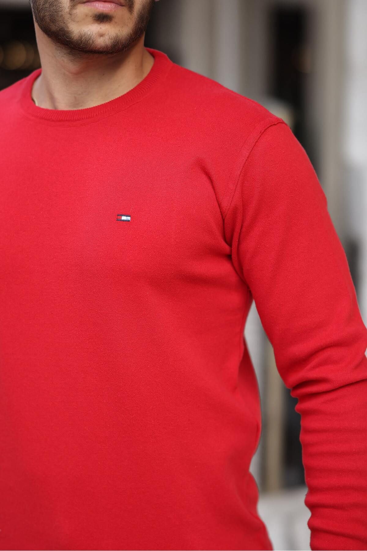 Erkek Sıfır Yaka Pamuklu Triko Kazak