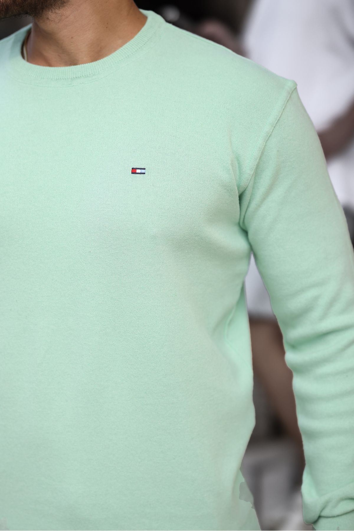 Erkek Sıfır Yaka Pamuklu Triko Kazak