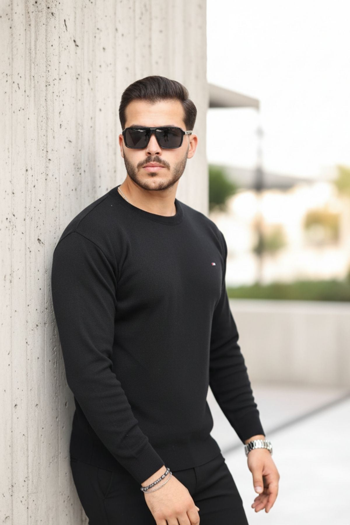 Erkek Sıfır Yaka Pamuklu Triko Kazak