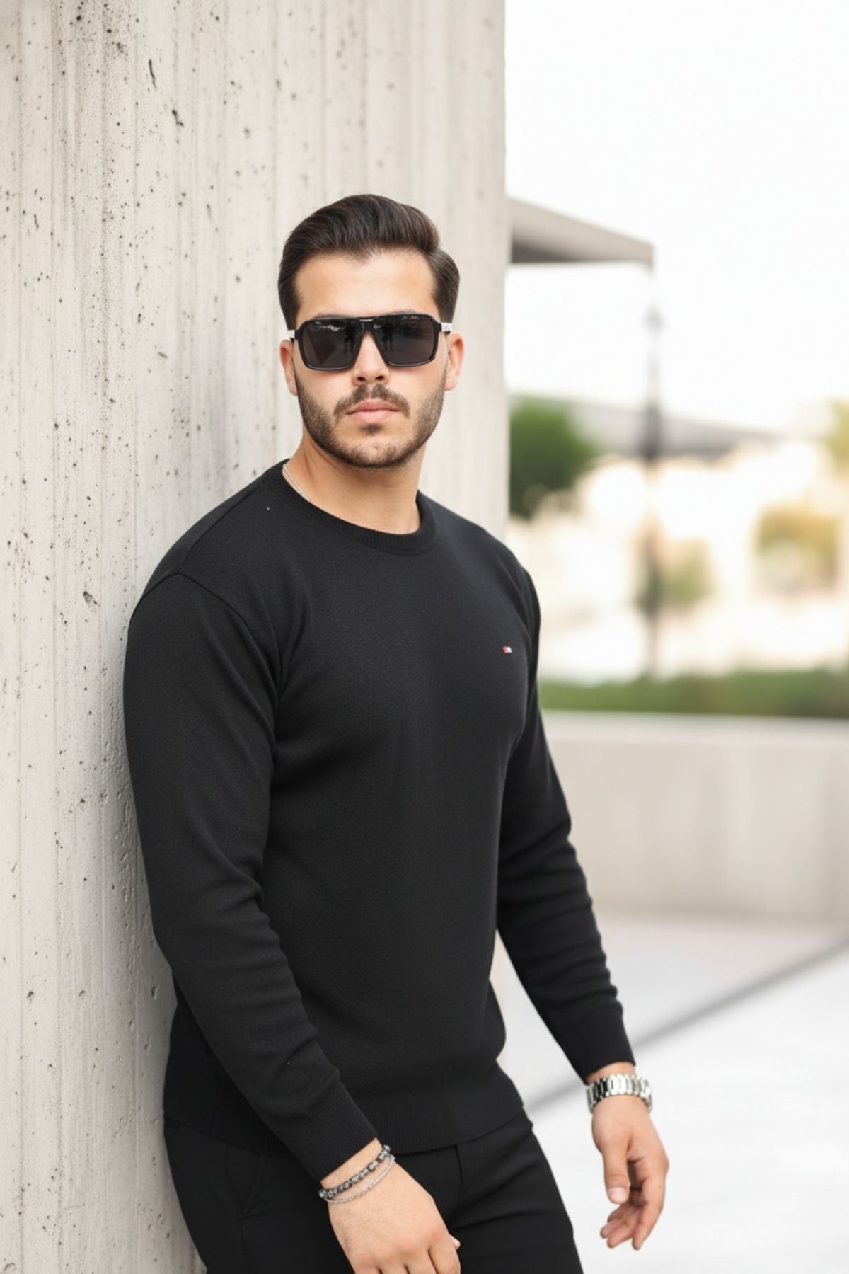 Erkek Sıfır Yaka Pamuklu Triko Kazak