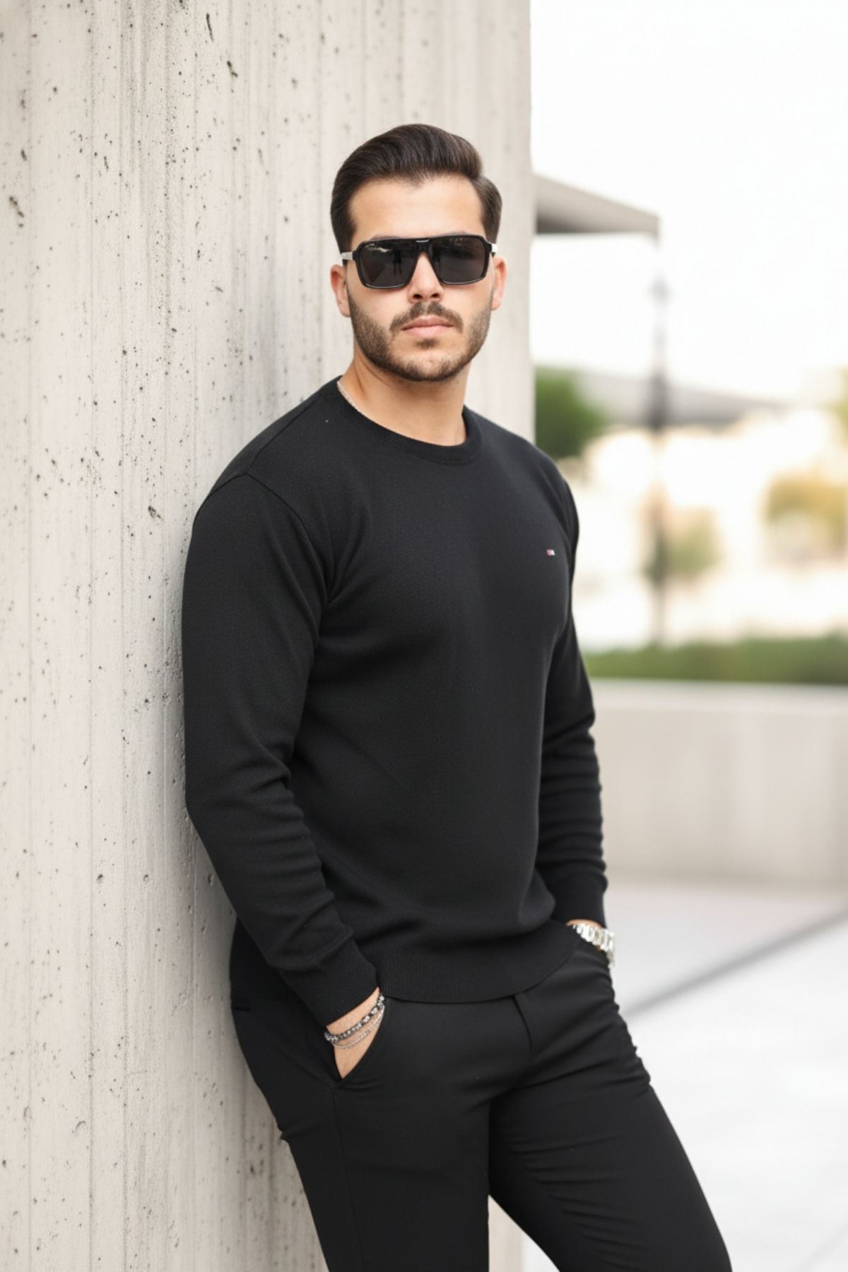 Erkek Sıfır Yaka Pamuklu Triko Kazak