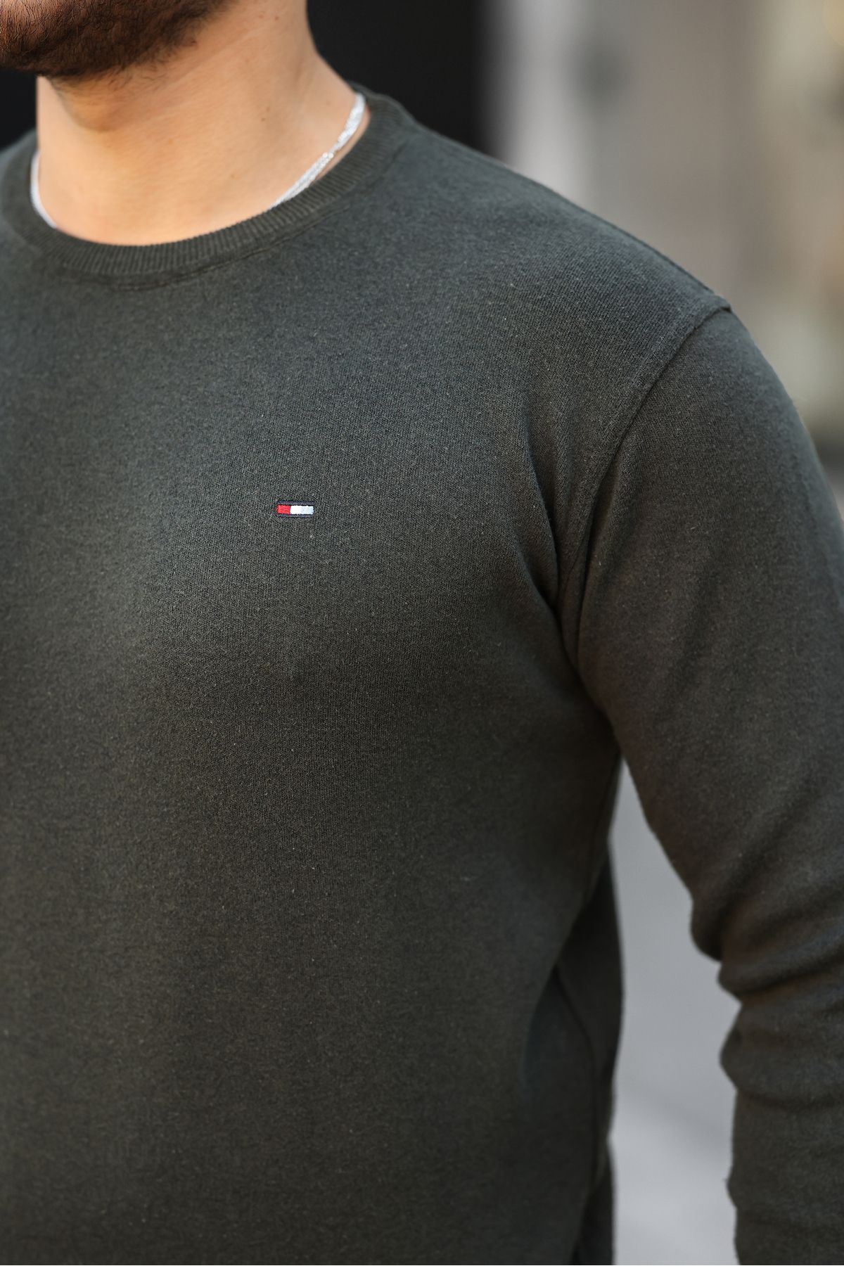 Erkek Sıfır Yaka Pamuklu Triko Kazak