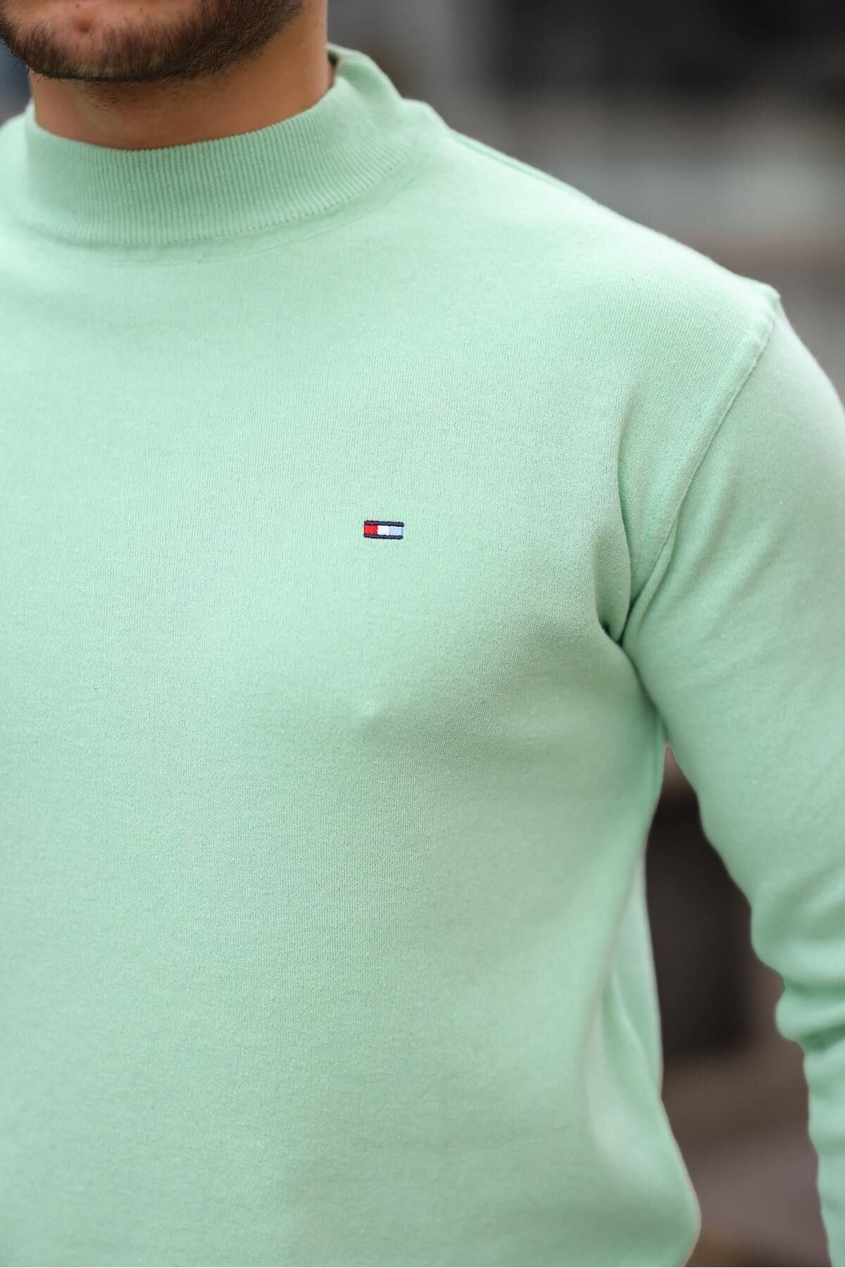 Erkek Yarım Balıkçı Yaka Pamuklu Triko Kazak