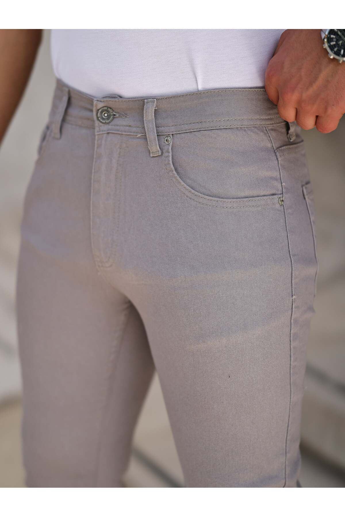 Erkek Yüksel Bel Bol Kesim Boru Paça Kot Pantolon Regular Fit Jean