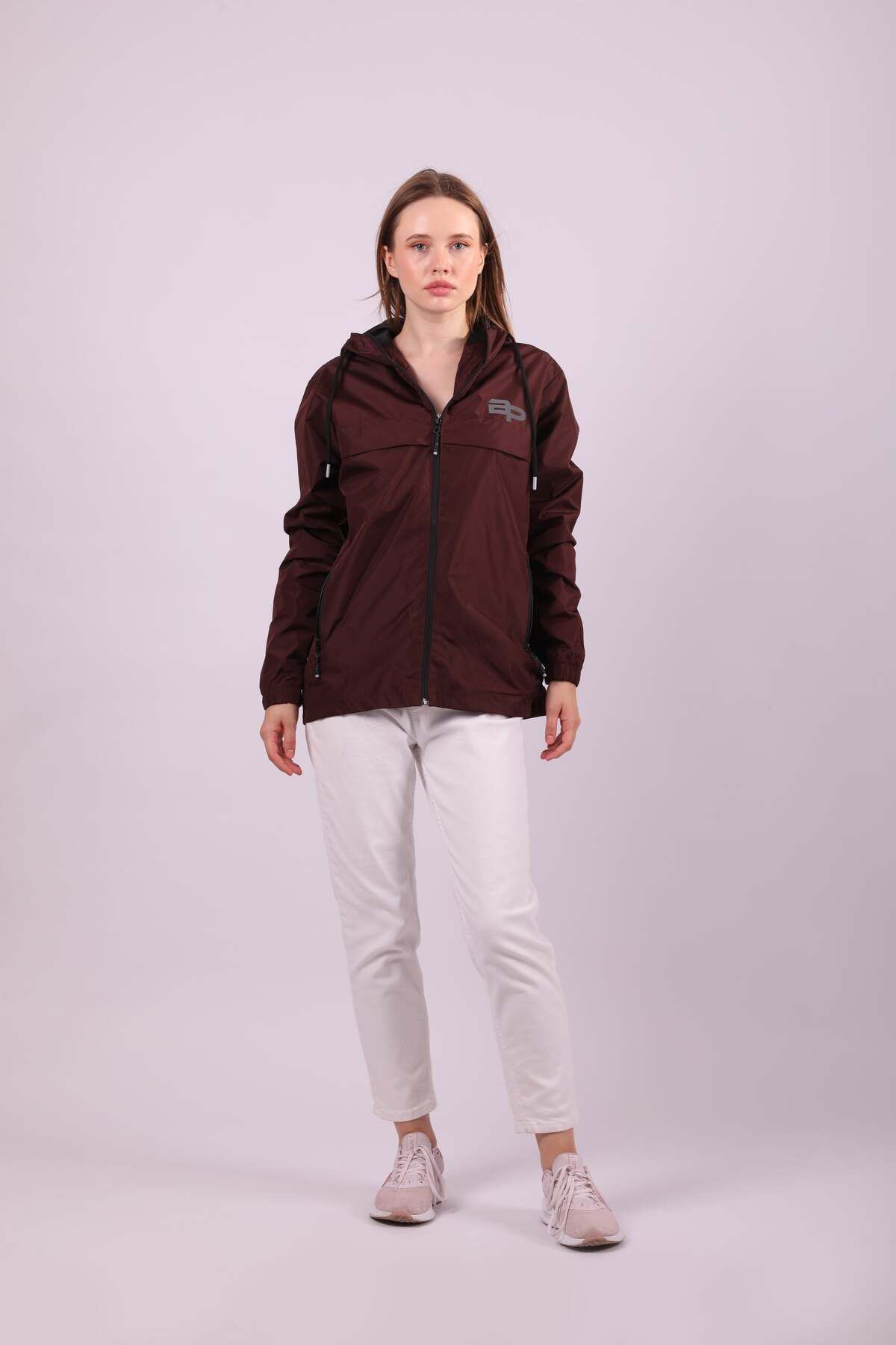 Kadın Içi Astarlı Suya Dayanıklı Kapüşonlu Yağmurluk