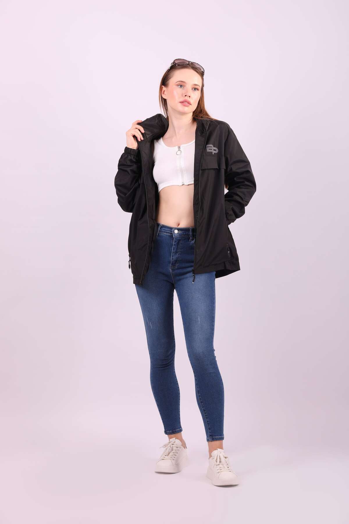 Kadın Içi Astarlı Suya Dayanıklı Kapüşonlu Yağmurluk