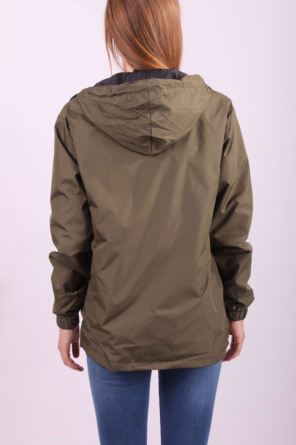 Kadın Içi Astarlı Suya Dayanıklı Kapüşonlu Yağmurluk