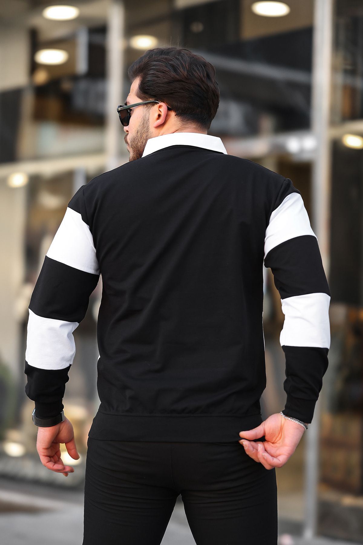 Çift Renkli Fermuarlı Sweatshirt