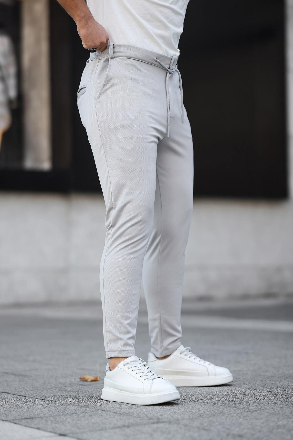 Erkek Dokuma Lastikli Jogger Pantolon