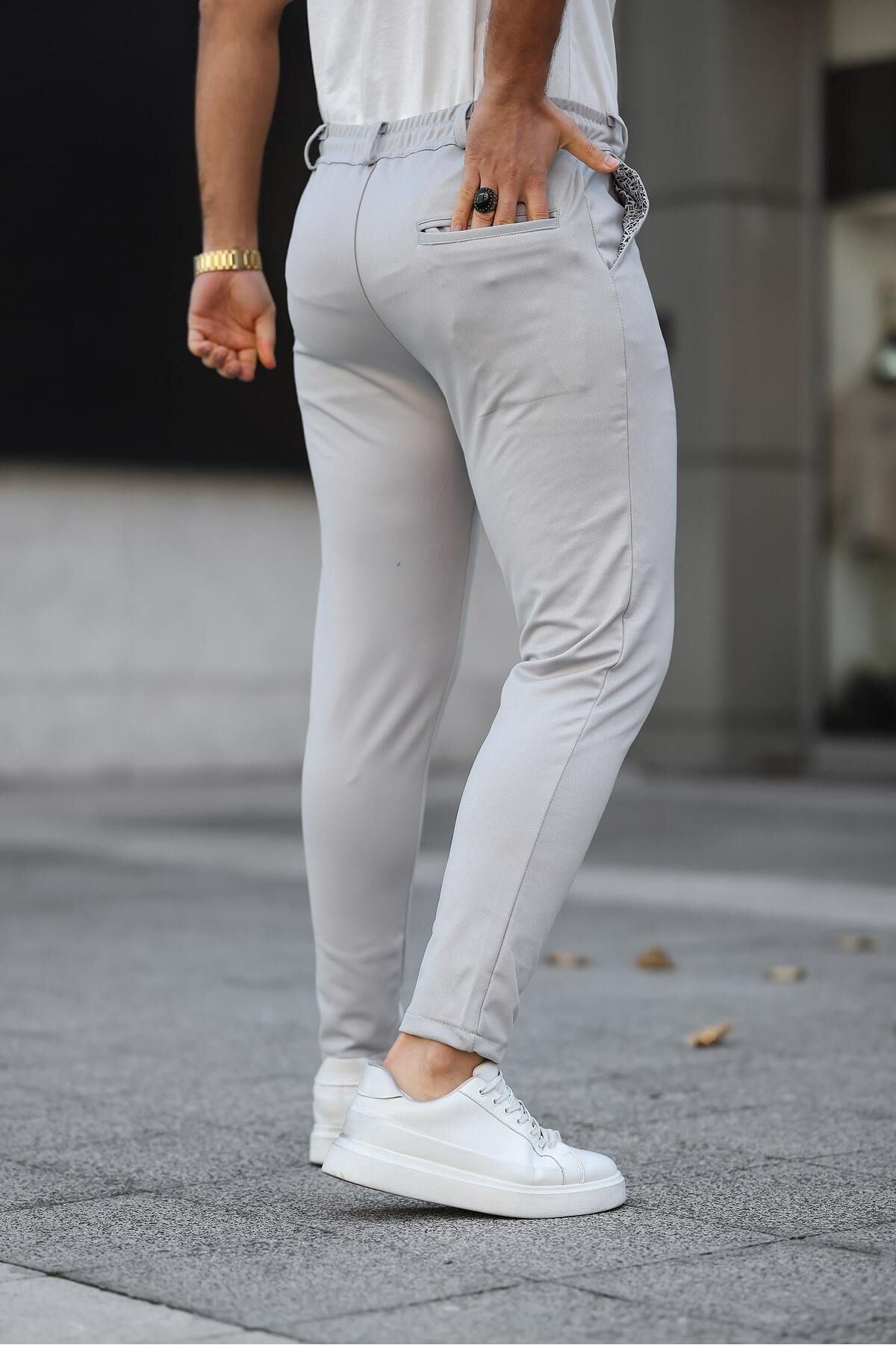 Erkek Dokuma Lastikli Jogger Pantolon