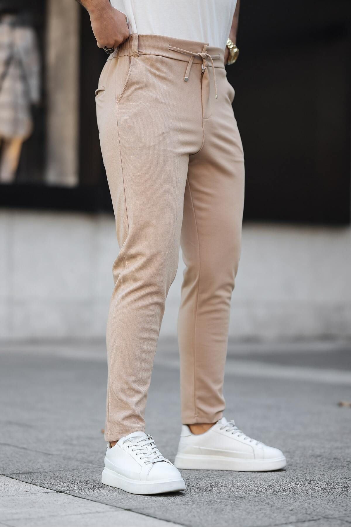 Erkek Dokuma Lastikli Jogger Pantolon