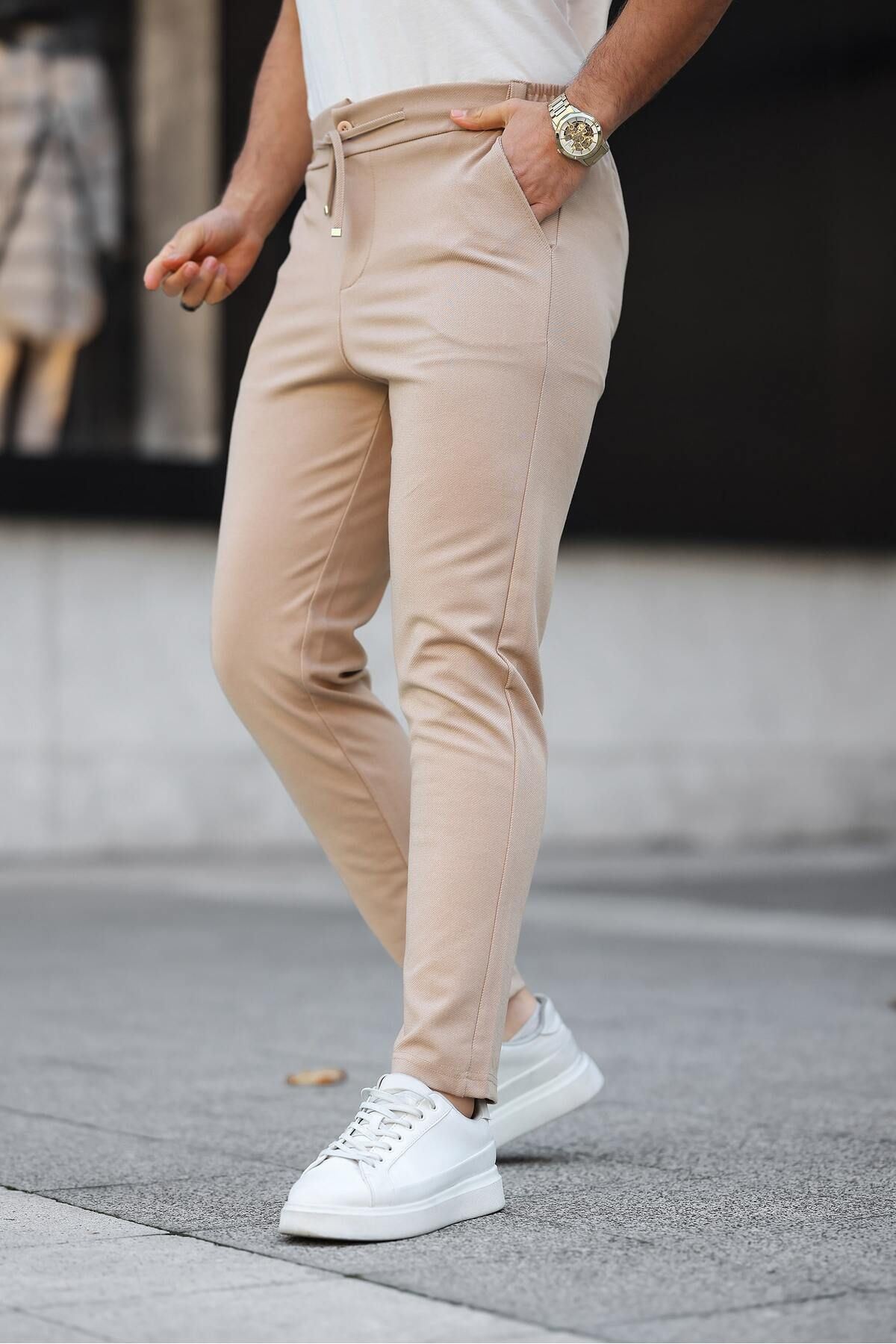 Erkek Dokuma Lastikli Jogger Pantolon