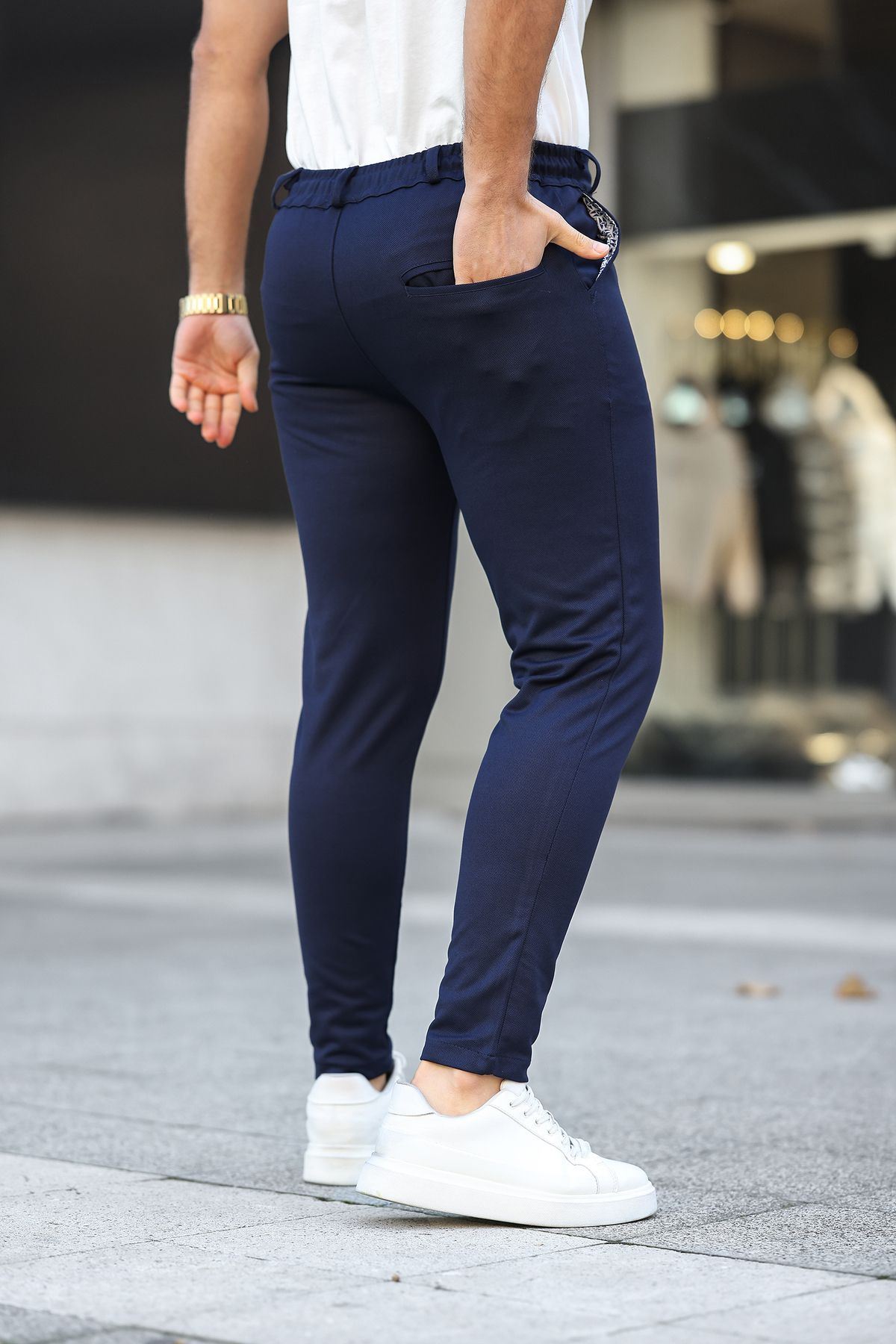 Erkek Dokuma Lastikli Jogger Pantolon