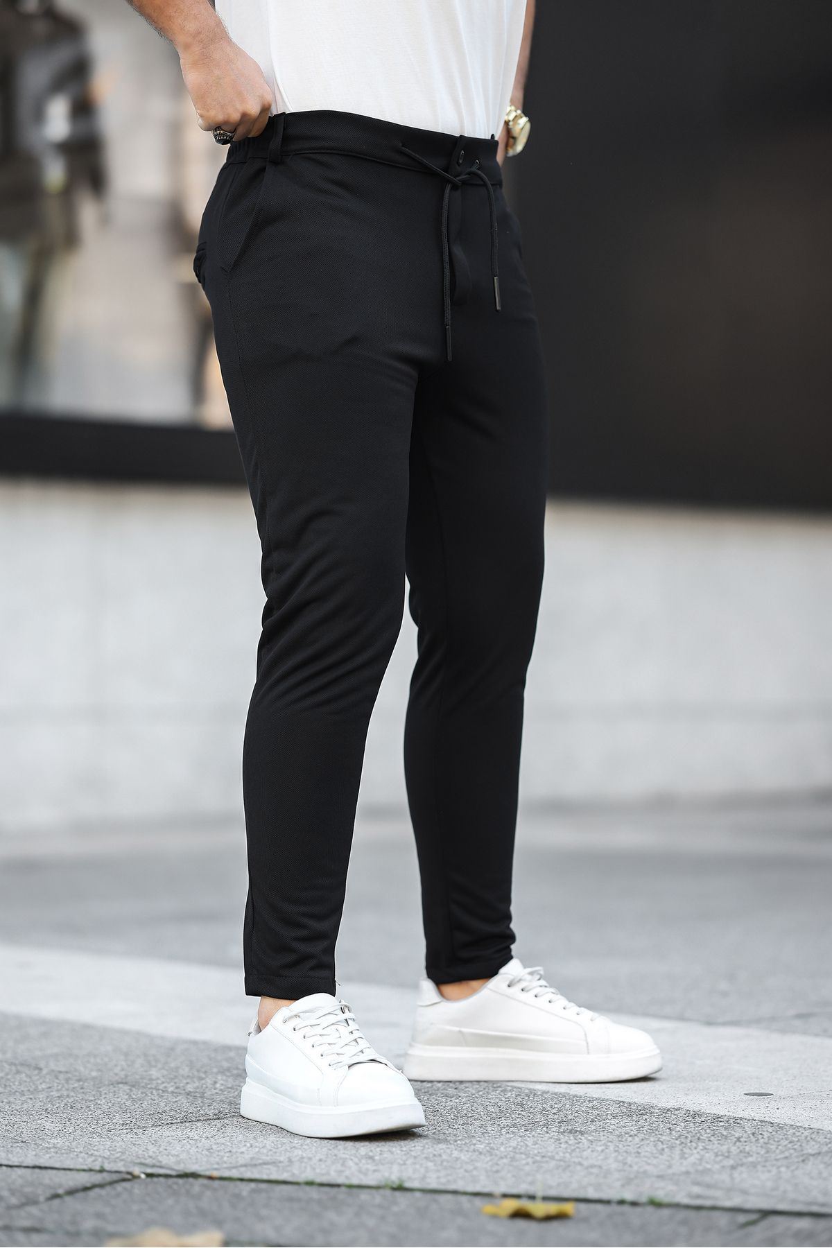 Erkek Dokuma Lastikli Jogger Pantolon