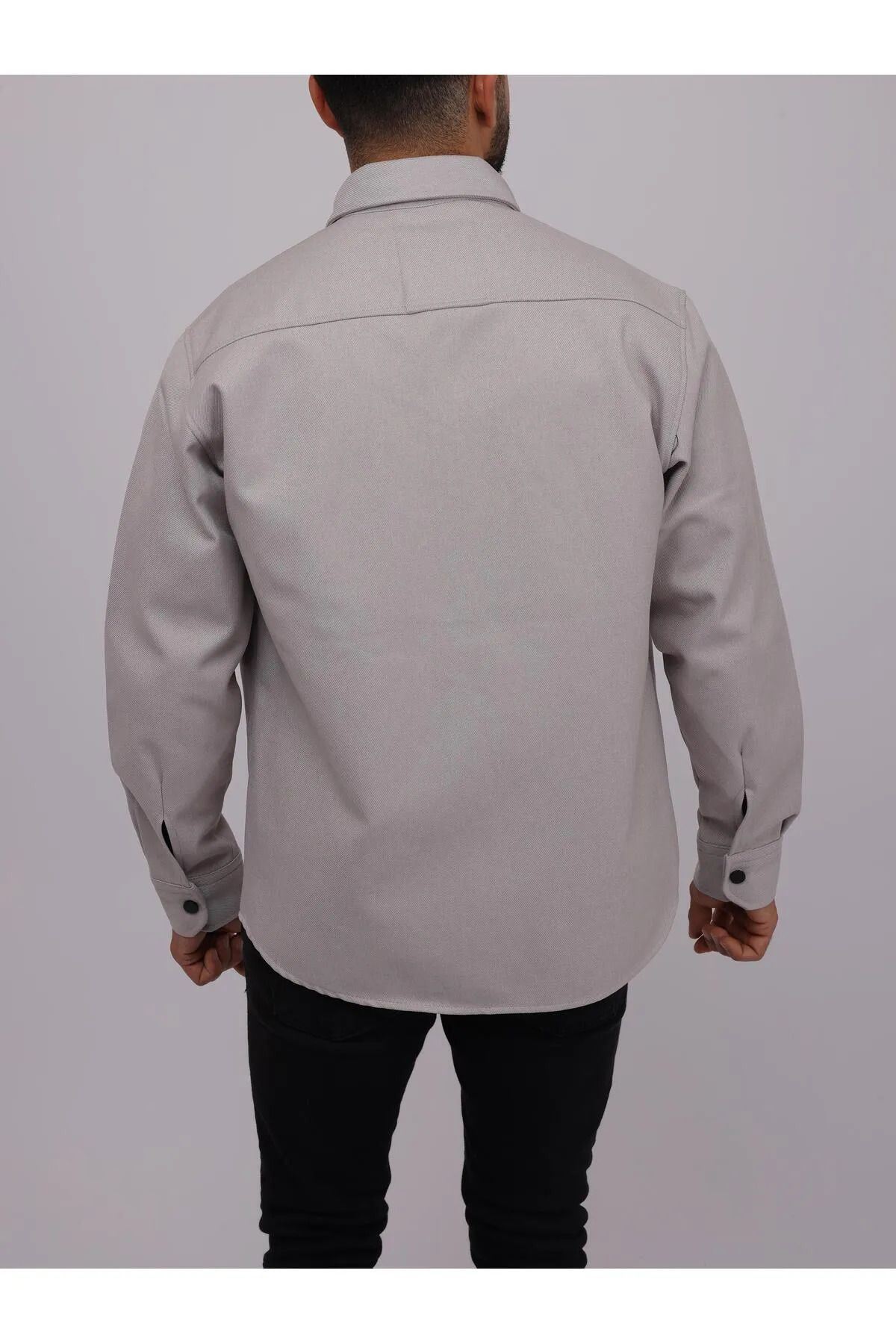 Erkek Kaplamalı Yün Effectli Örme Gömlek