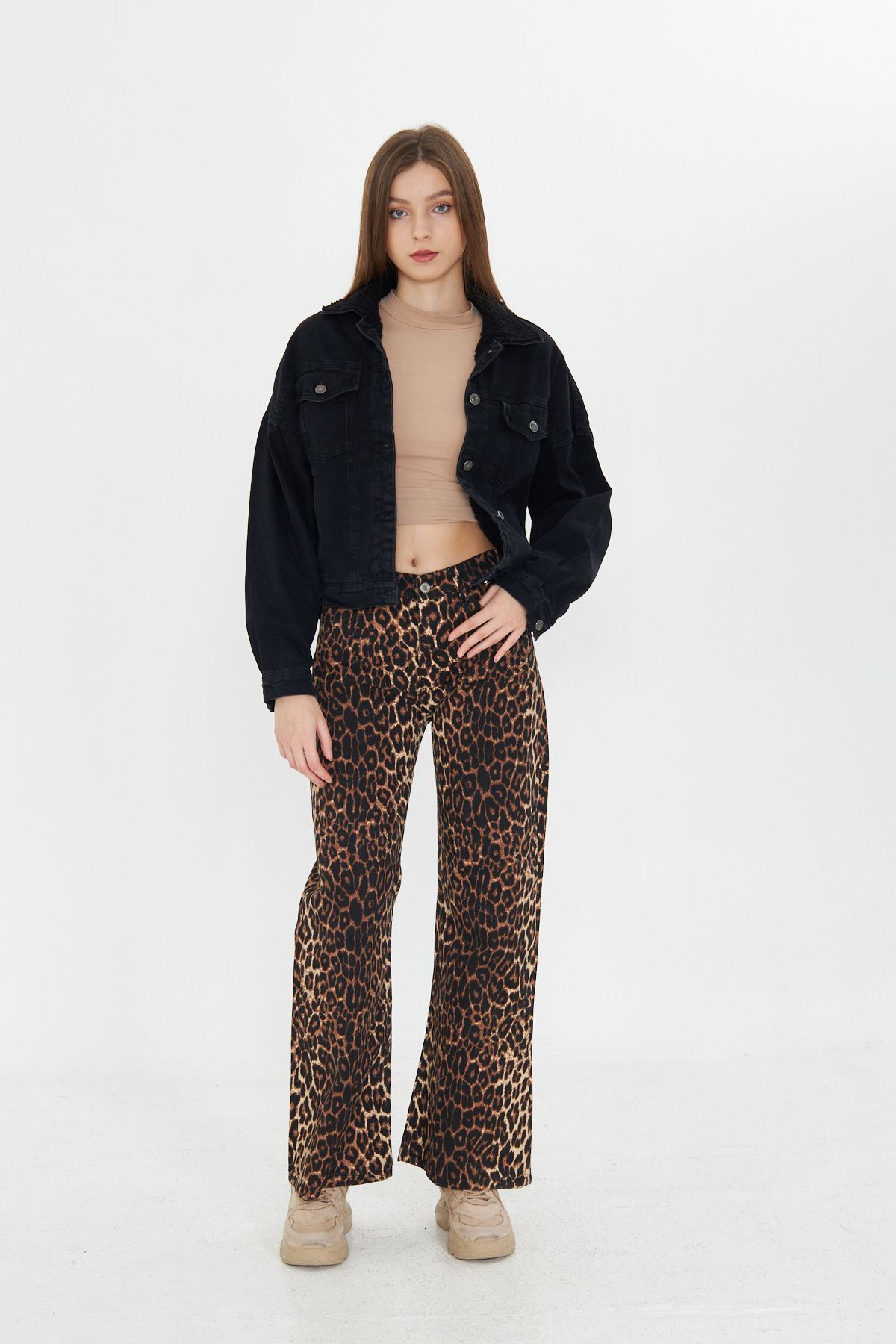 Kadın Jean Trend Kışlık Içi Kürklü Kot Ceket Siyah