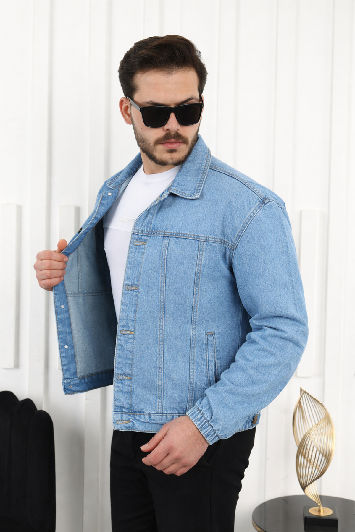 Kol Büzgülü Kot Ceket