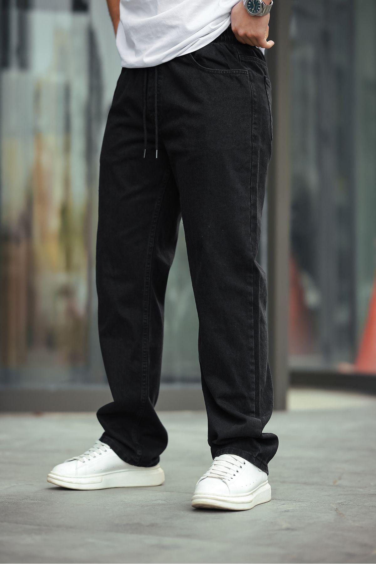 Erkek Baggy Rahat Kalıp Bel Lastikli  Pantolon