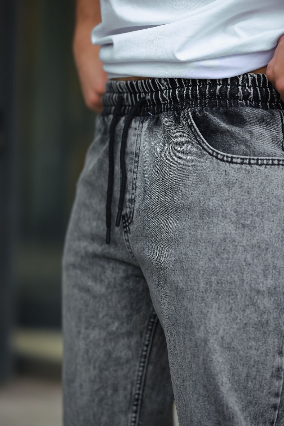 Erkek Baggy Rahat Kalıp Bel Lastikli  Pantolon