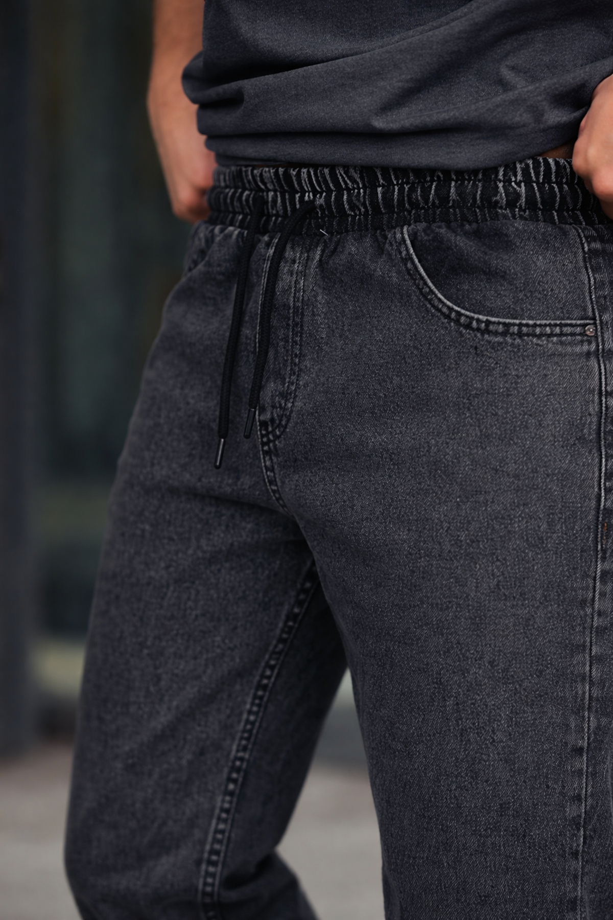 Erkek Baggy Rahat Kalıp Bel Lastikli Pantolon