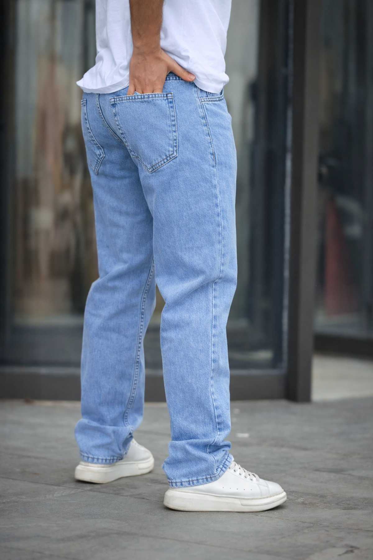 Erkek Baggy Rahat Kalıp Bel Lastikli Pantolon