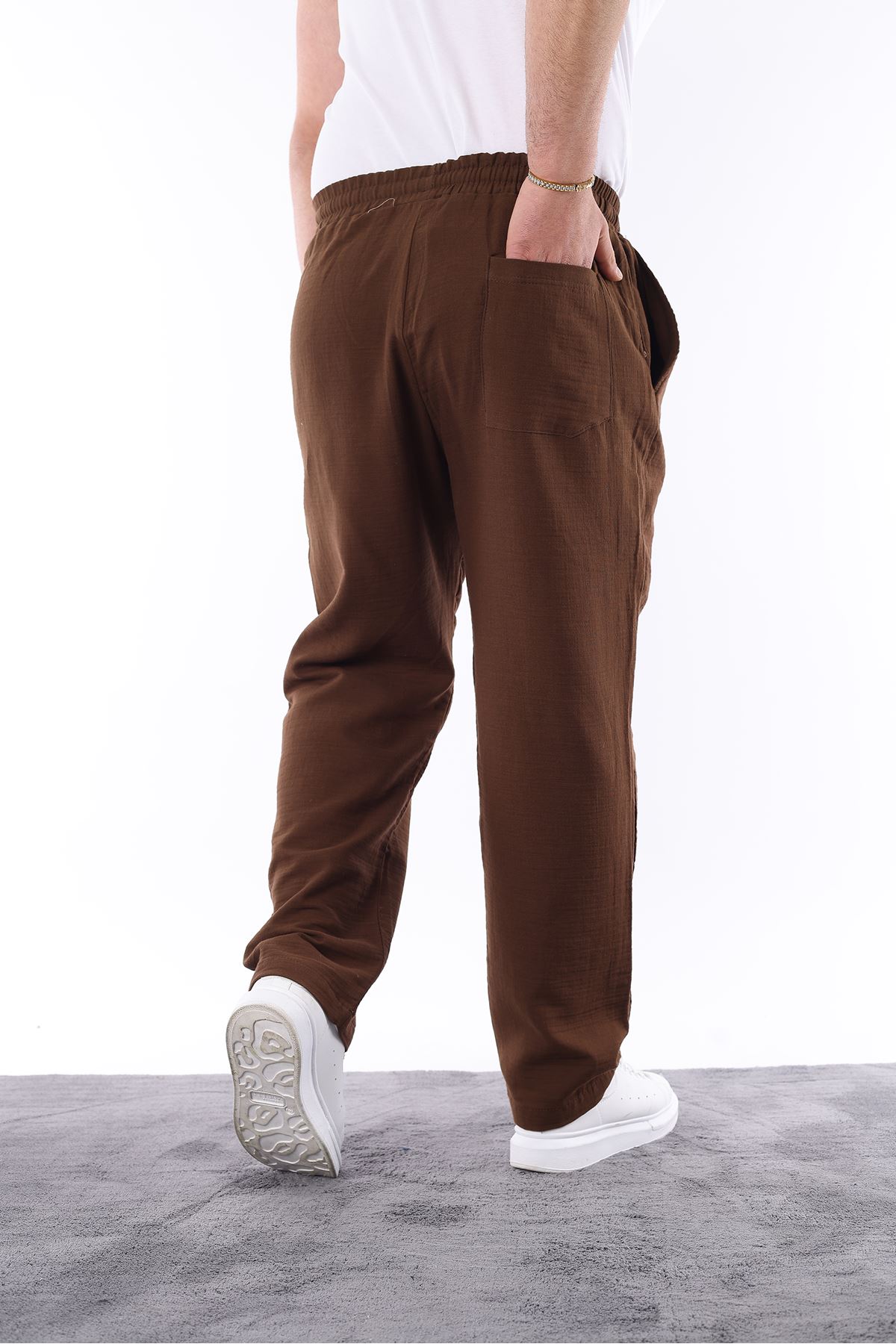 Keten Bağcıklı Jogger Pantolon