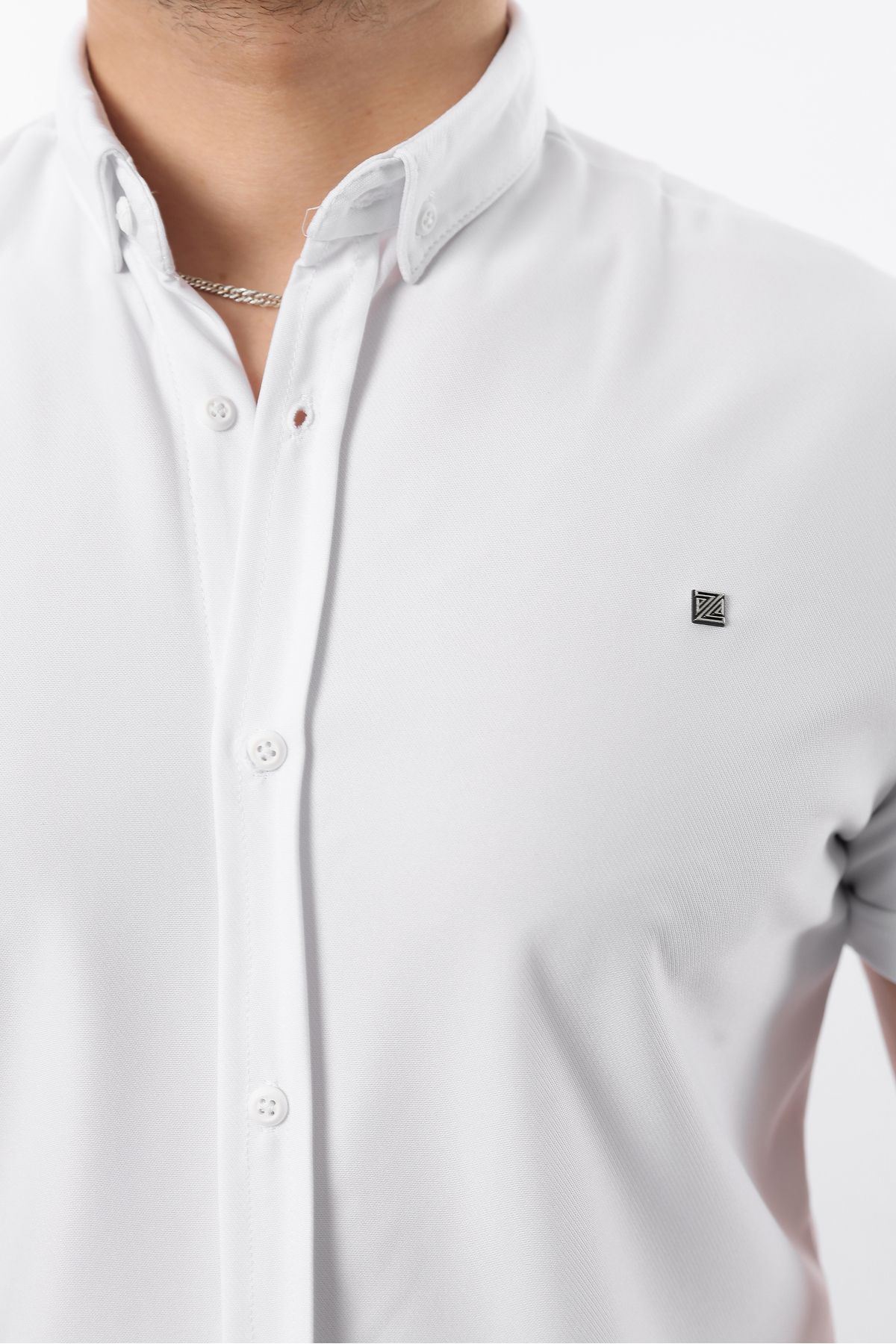 Erkek Kısa Kollu Slim Fit Yazlık Basic Şık Gömlek