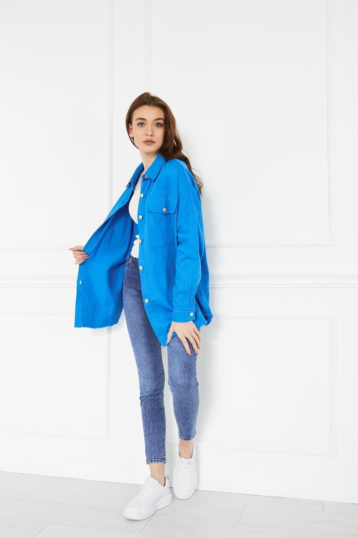 Kadın Eteği Püsküllü Gabardin Ceket