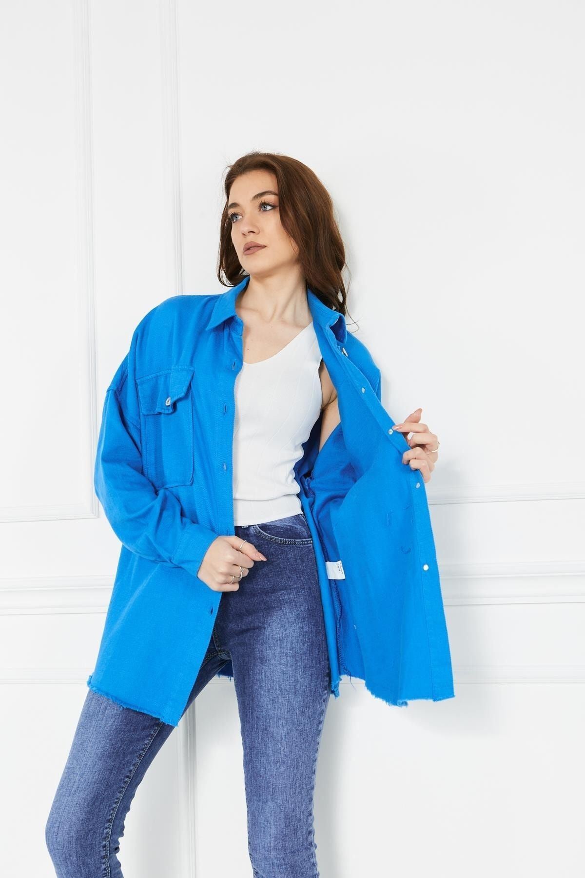 Kadın Eteği Püsküllü Gabardin Ceket