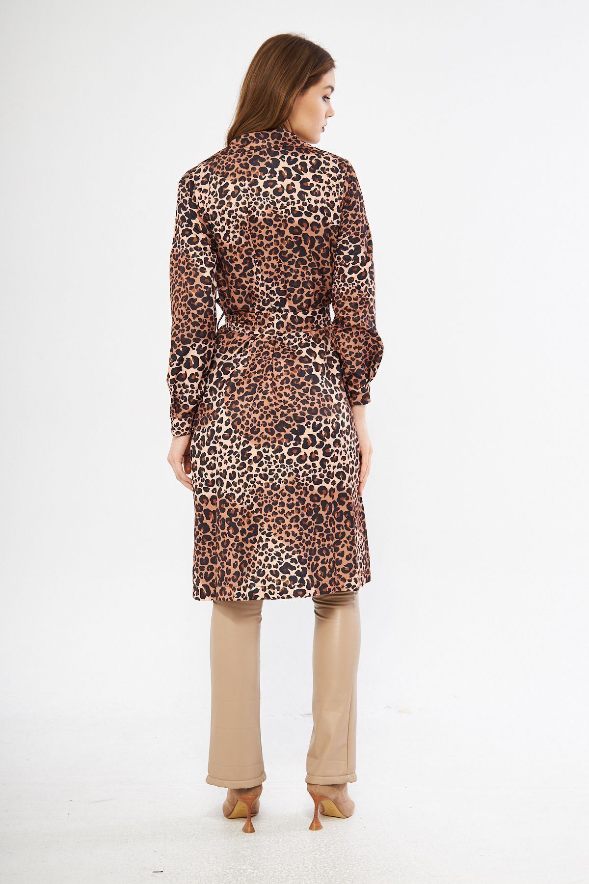 Astarsız Cepli Düğmeli Kuşaklı Yazlık Trenç