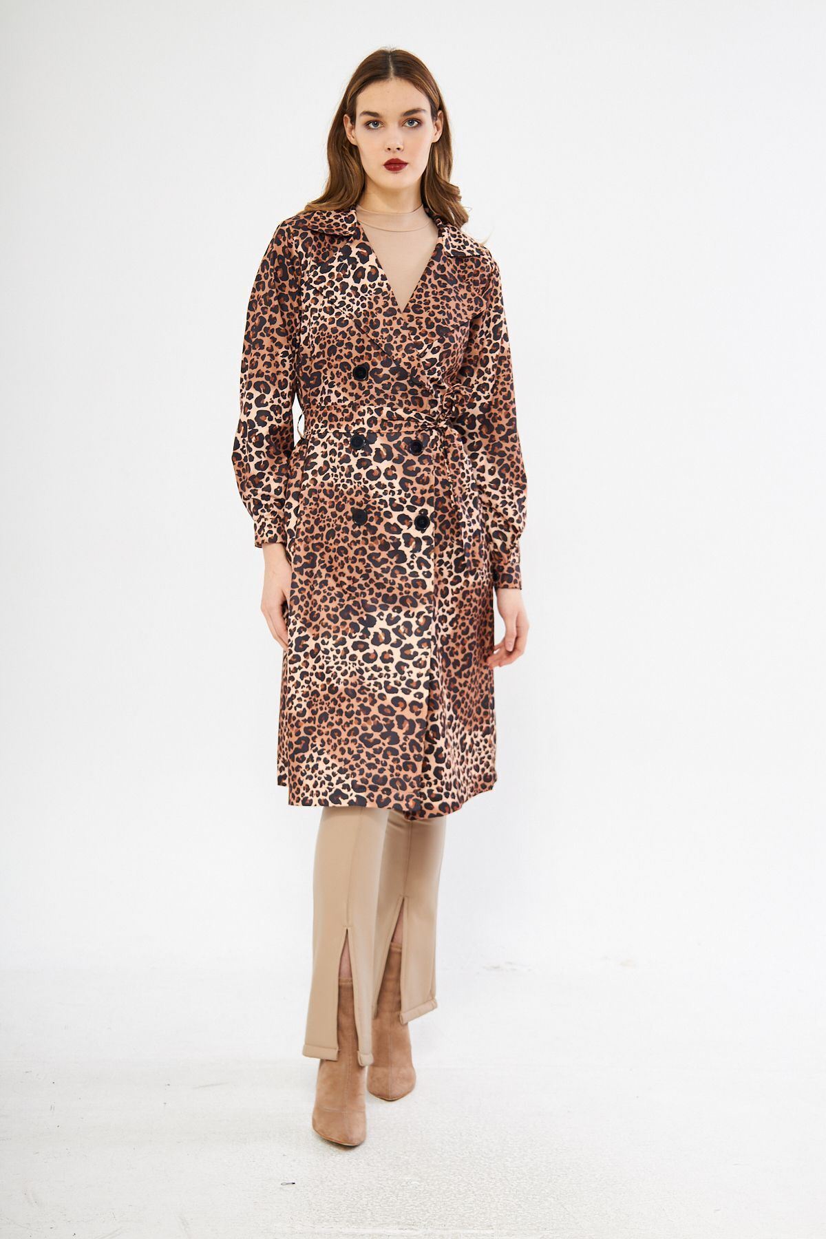 Astarsız Cepli Düğmeli Kuşaklı Yazlık Trenç