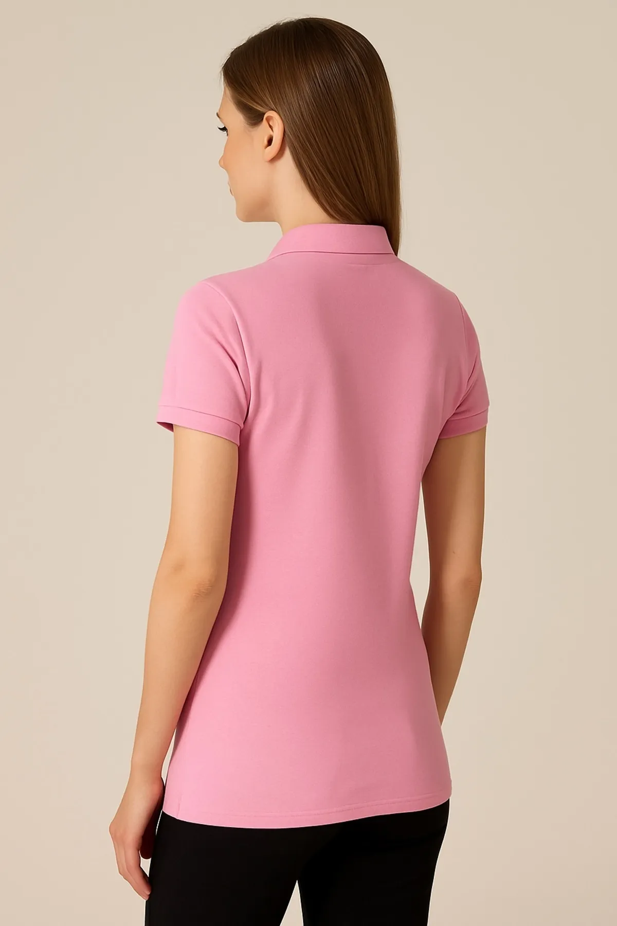 Kadın Basic 3 Lü Paket Yazlık Dar Polo Yaka Tişört